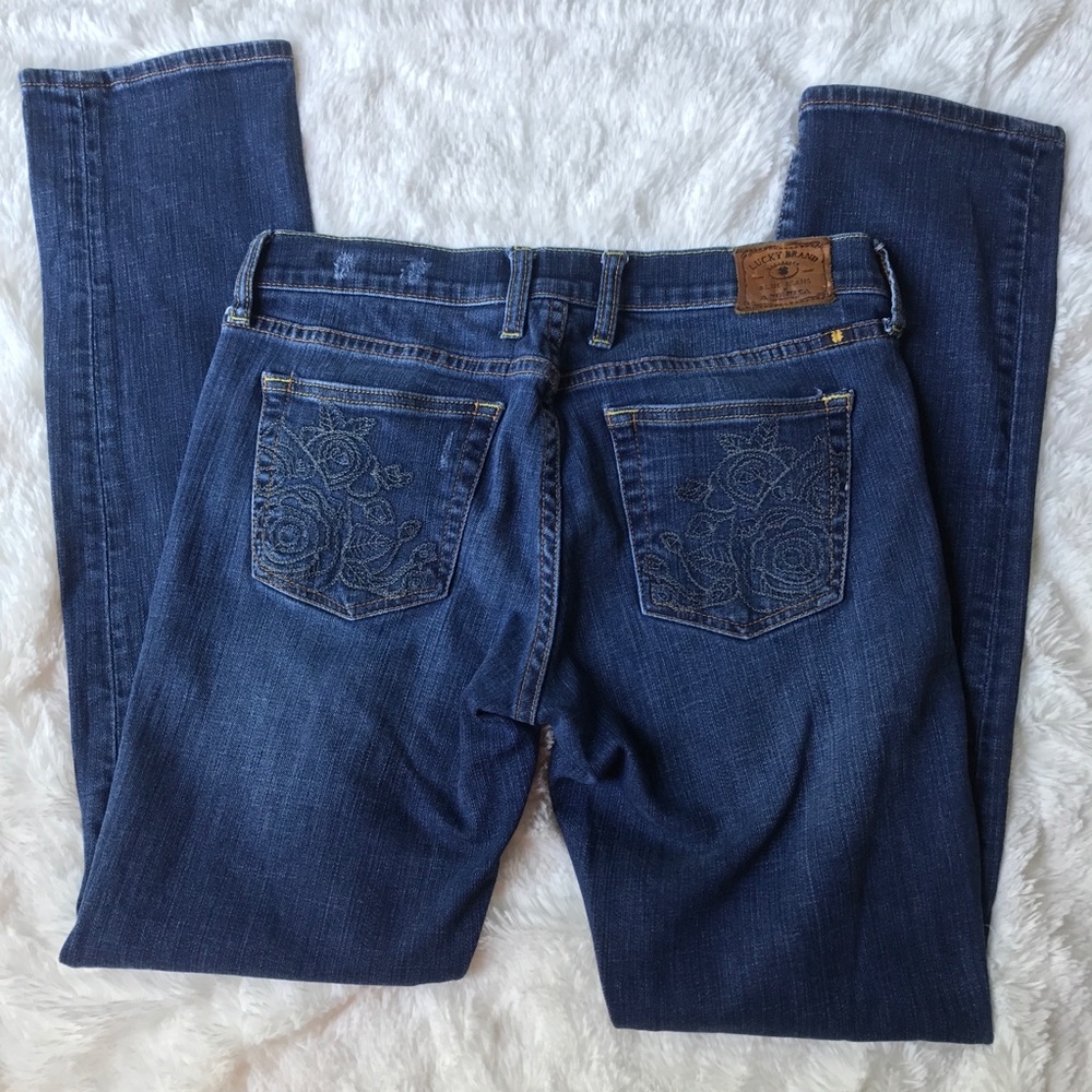 Lucky brand sweet n straight embroidered jeans 28 - Picture 2 of 7